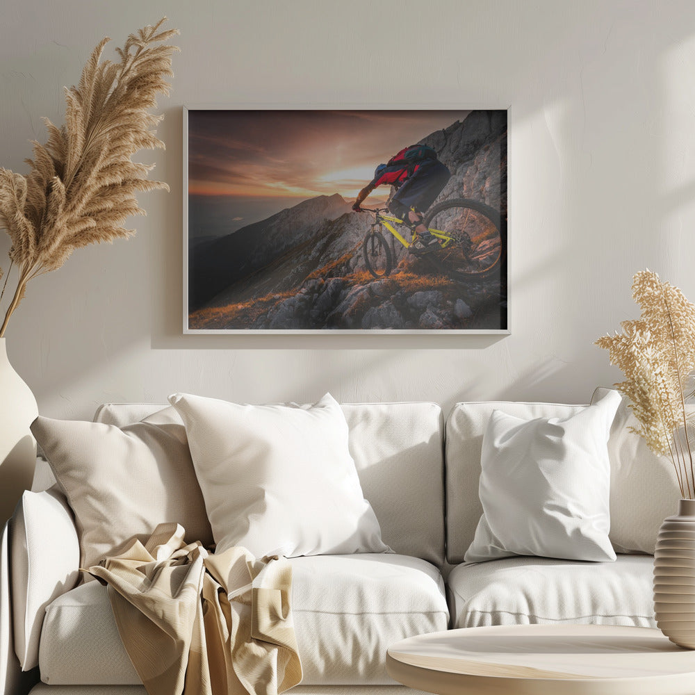 Golden hour high alpine ride - Poster / Art Print