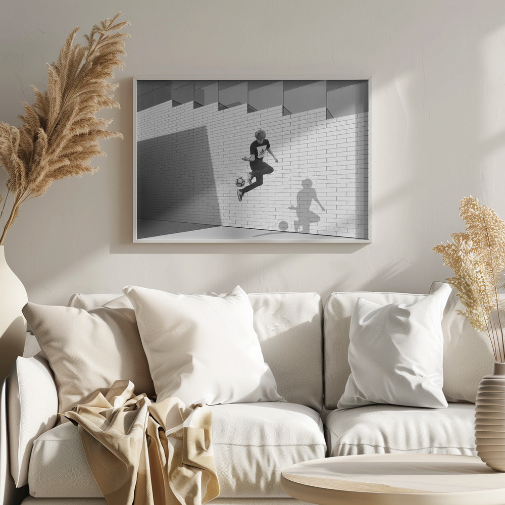 Boy with football - Poster / Art Print