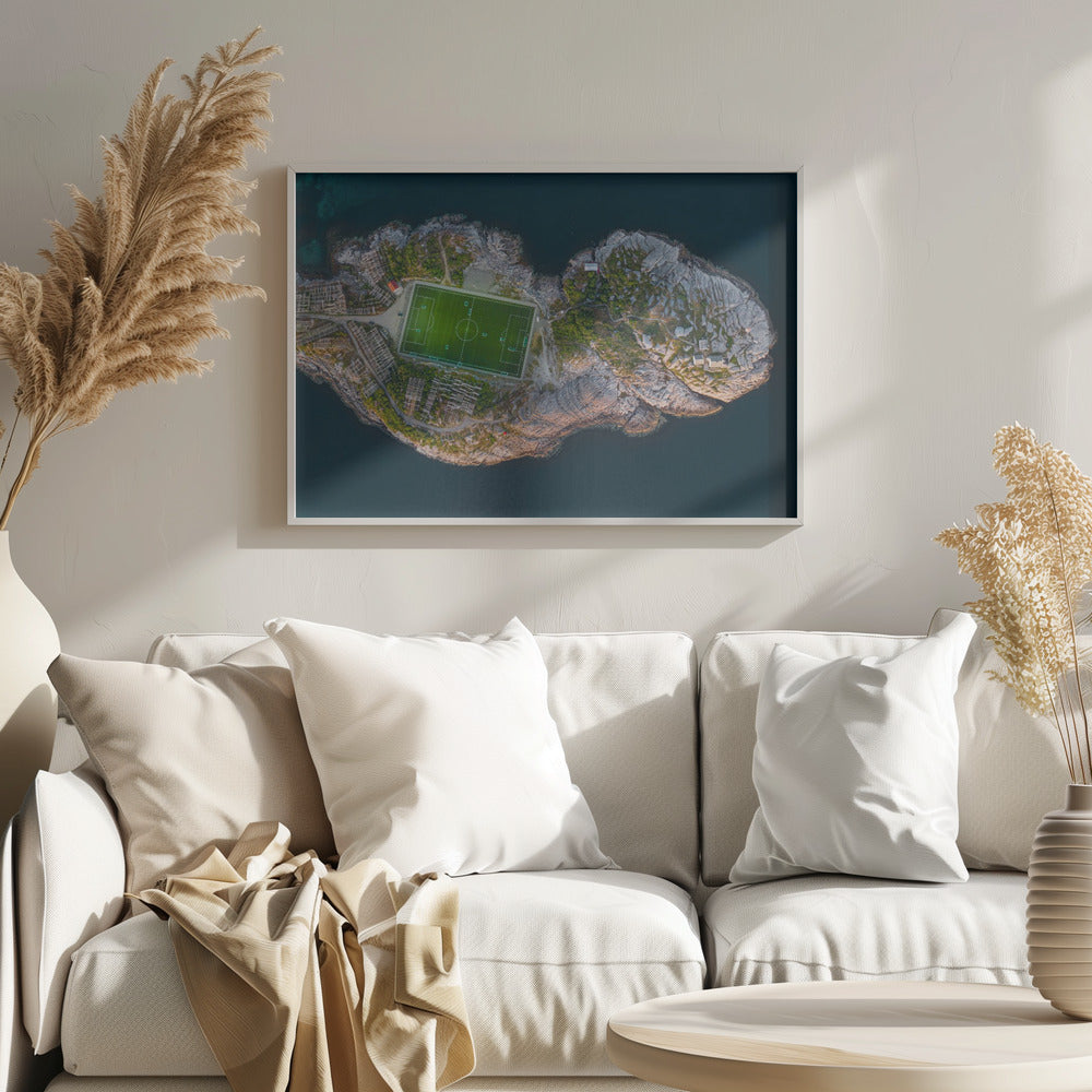 Football field on the edge of the world - Poster / Art Print