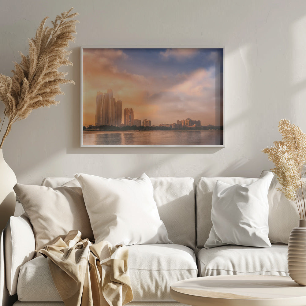 Etihad Towers & Emirates Palace, Abu Dhabi, UAE - Poster / Art Print