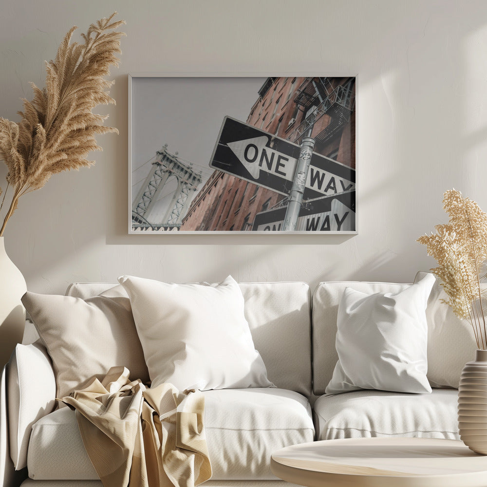 Manhattan Bridge One Way - Poster / Art Print