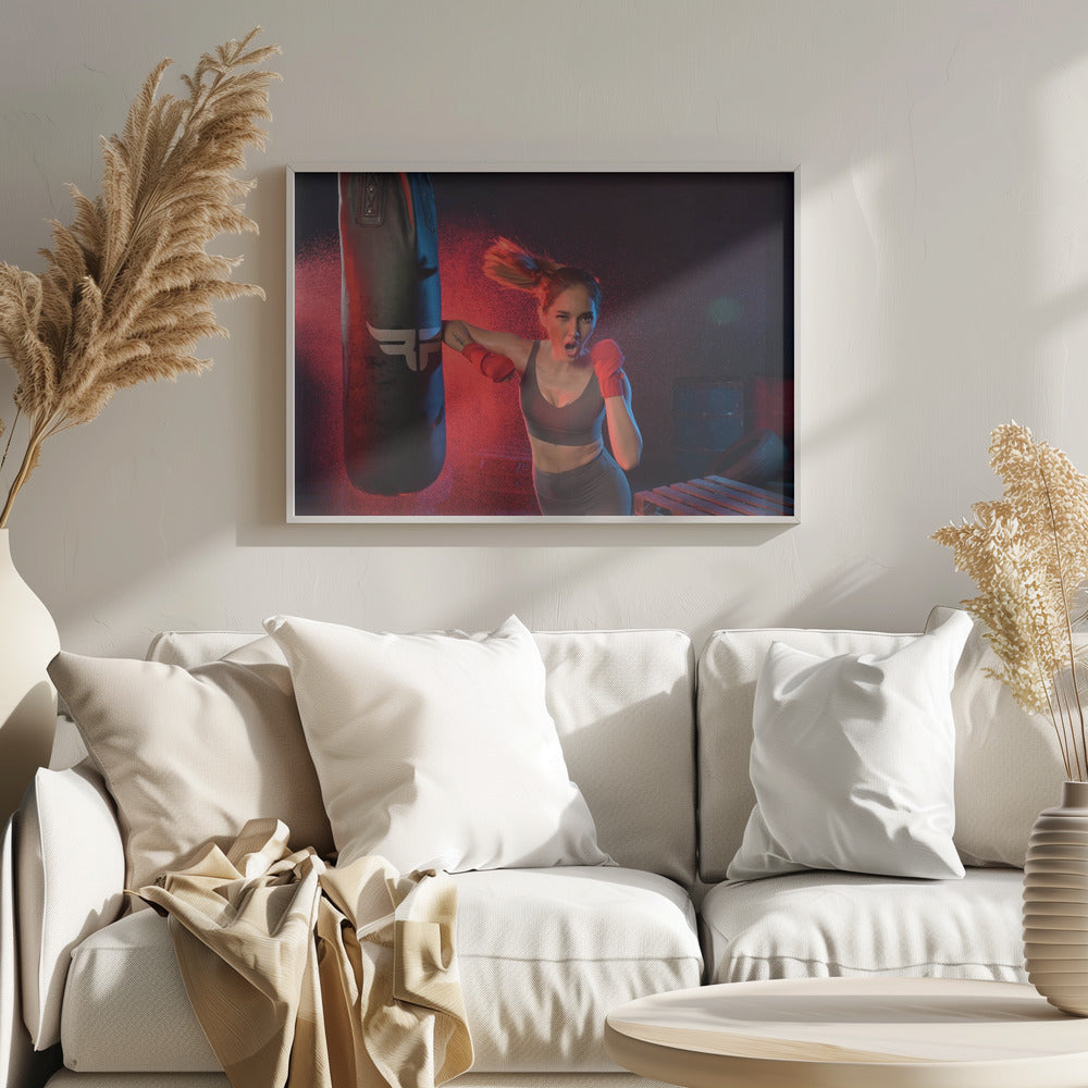 Portrait of lady boxer - Poster / Art Print