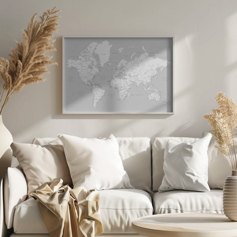 Hart World Map in Spanish - Poster / Art Print