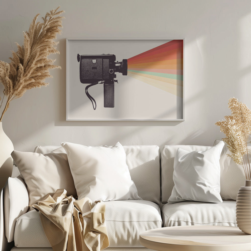 Movie Camera Rainbow - Poster / Art Print