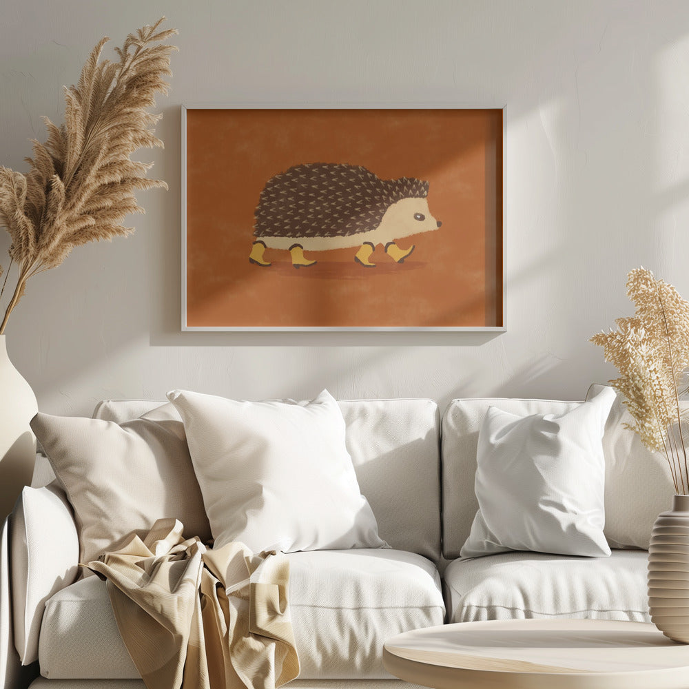 Sonny the Hedgehog Running In Cowboy Boots - Poster / Art Print