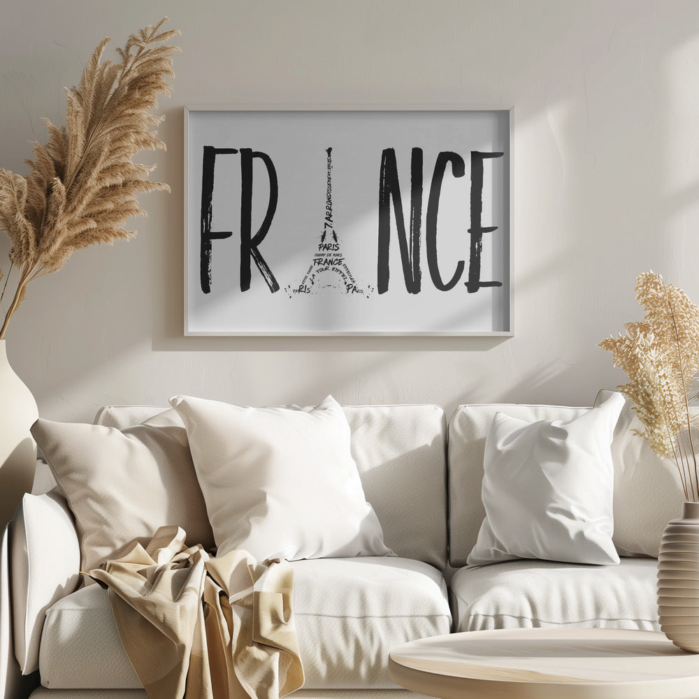 FRANCE Typography - Poster / Art Print