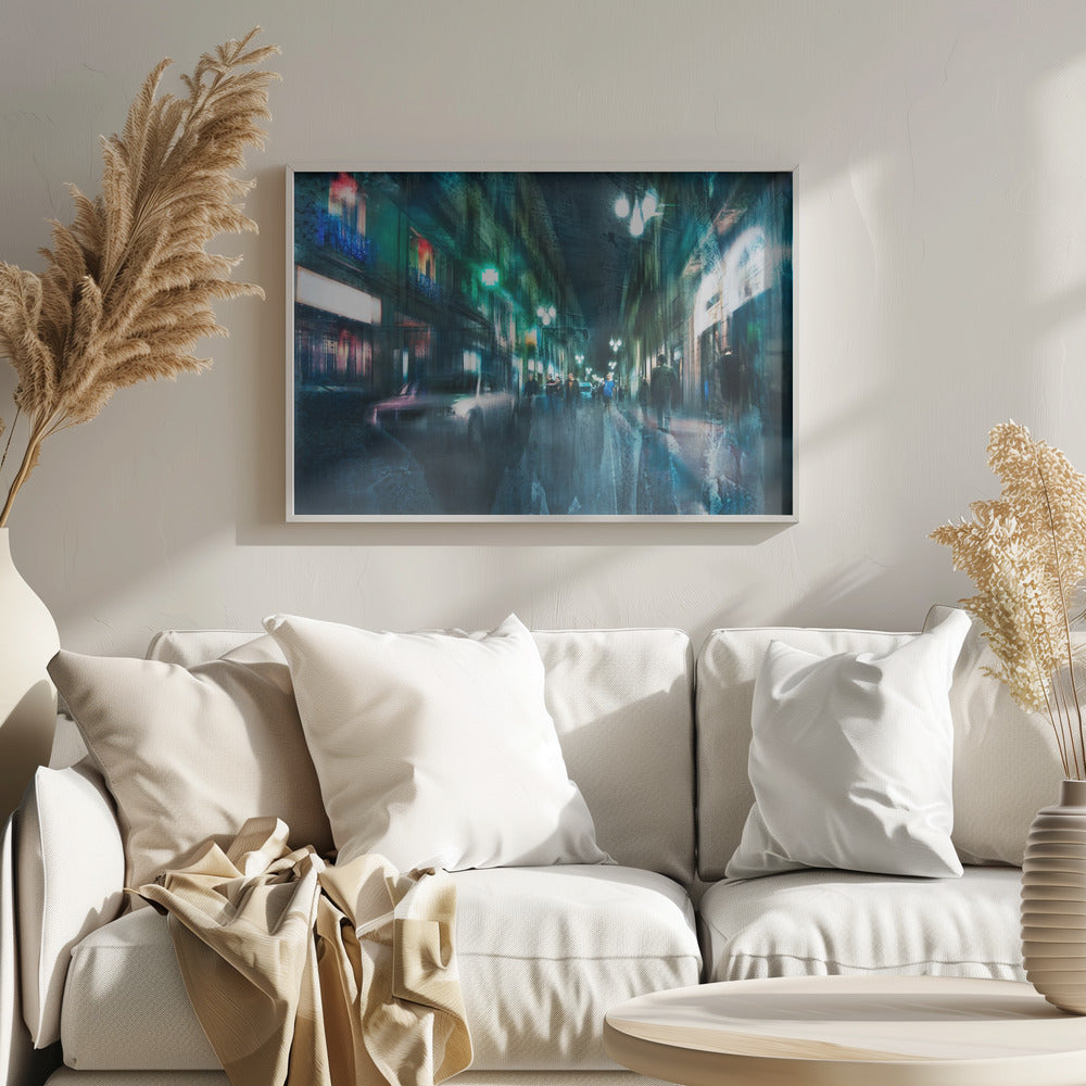 Night in the alleys of Barcelona - Poster / Art Print