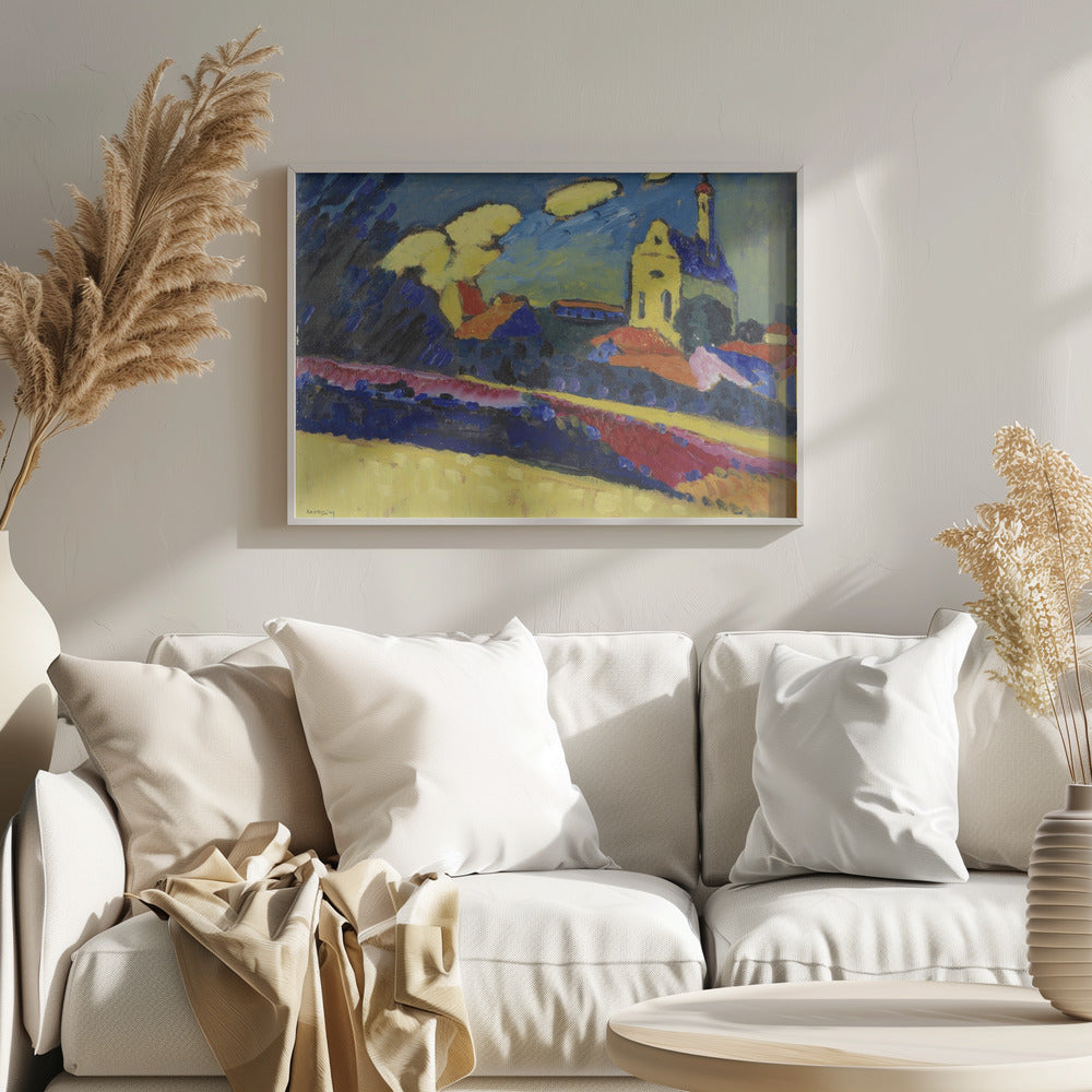 Study of Murnau Landscape With Church (1909) - Poster / Art Print