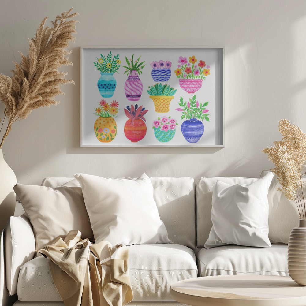 Pots and Flowers - Poster / Art Print