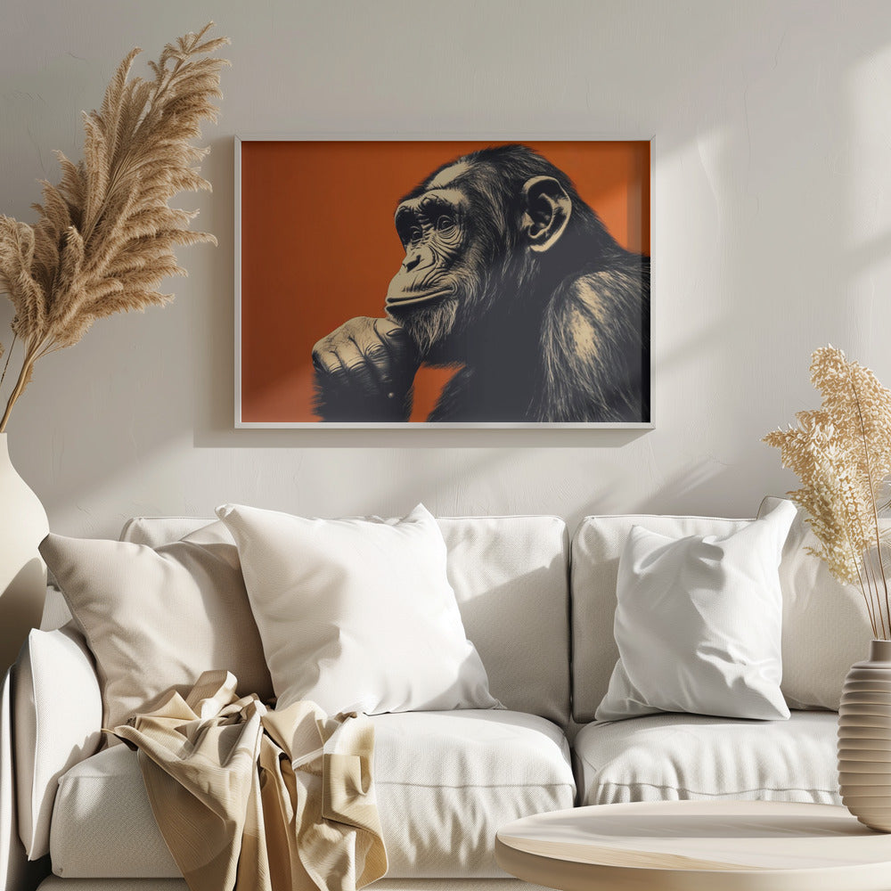 Thinking Monkey - Poster / Art Print