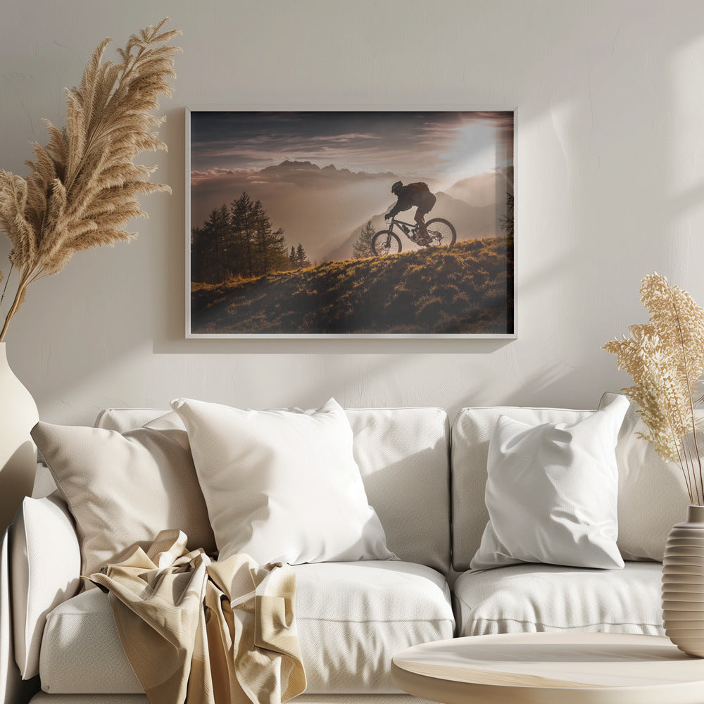 Golden hour biking - Poster / Art Print