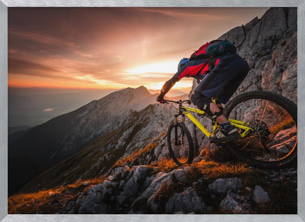 Golden hour high alpine ride - Poster / Art Print