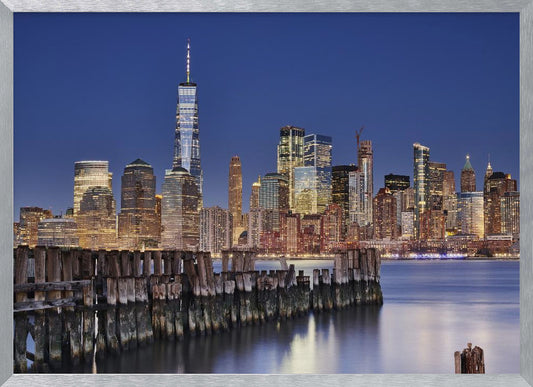 Manhattan Skyline at night - Poster / Art Print