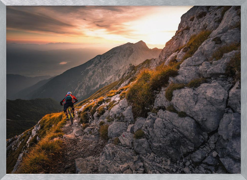 Sunset high alpine ride - Poster / Art Print
