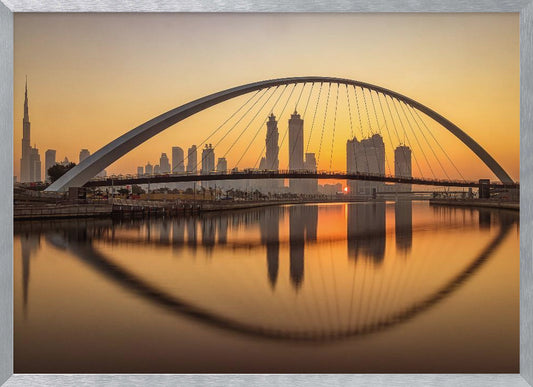 Sunrise at the Dubai Water Canal - Poster / Art Print