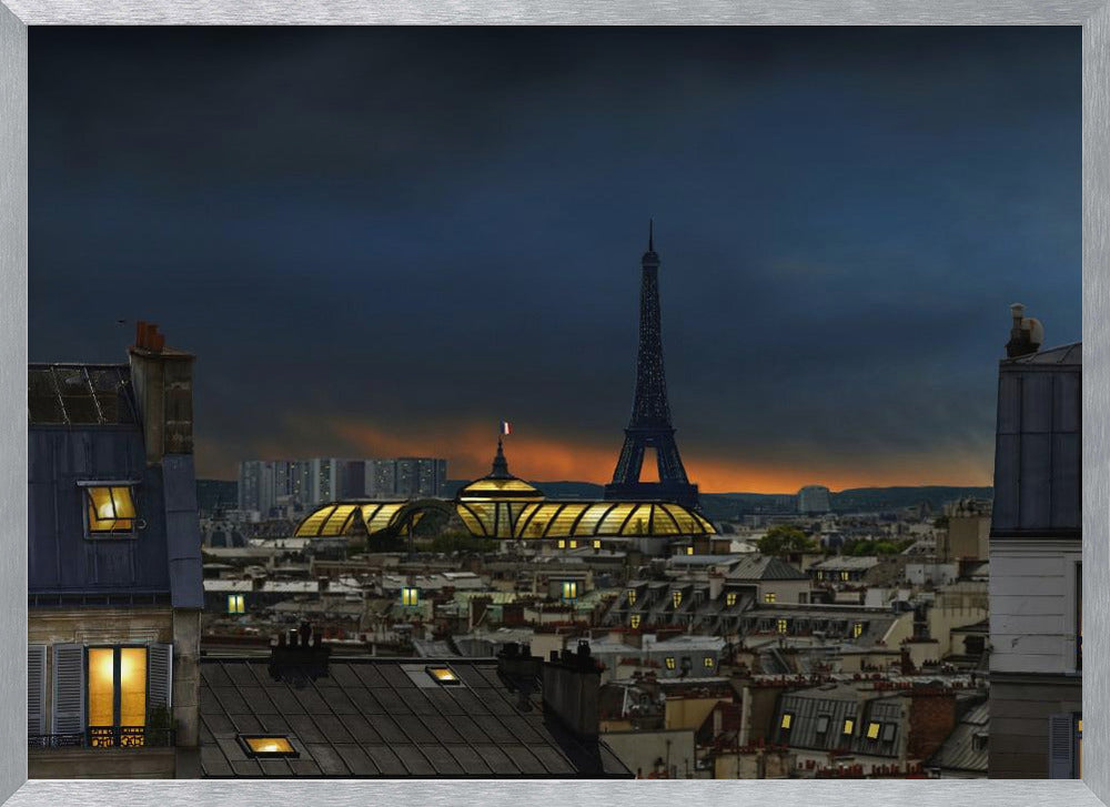 the twilight falls on the city of lights - Poster / Art Print