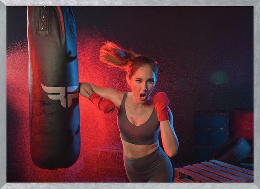Portrait of lady boxer - Poster / Art Print