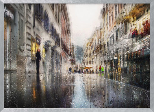 After the rain in the alleys of Rome - Poster / Art Print