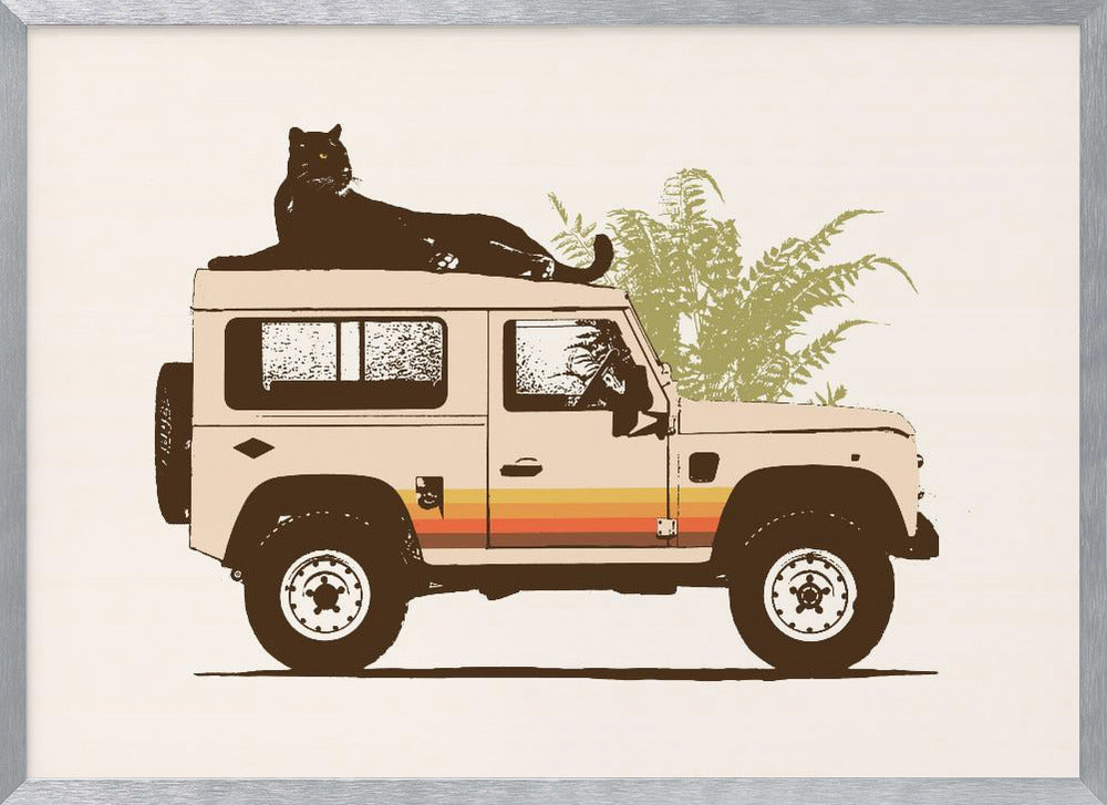 Black Panther On Car - Poster / Art Print