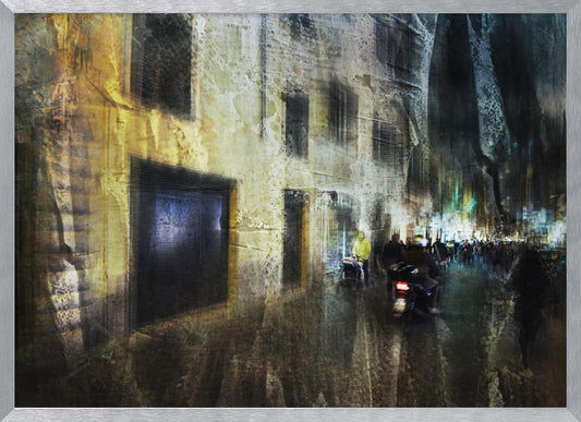 Biker on the alley - Poster / Art Print