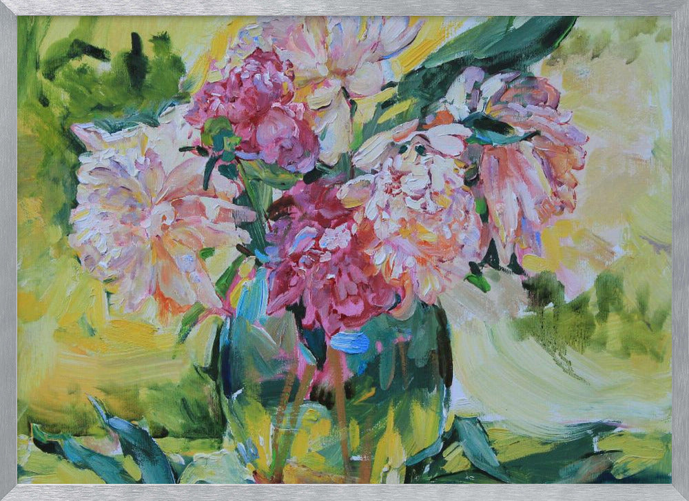 Peonies in a vase - Poster / Art Print