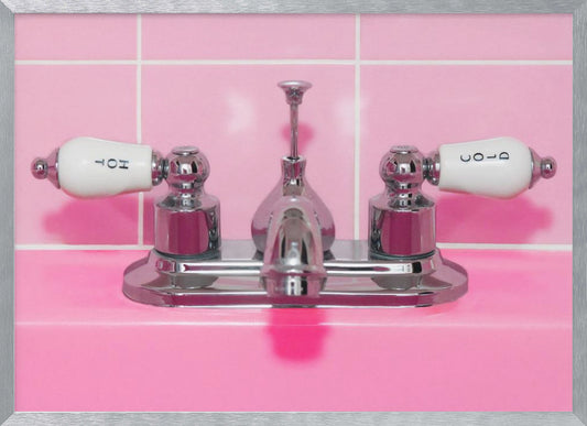 Retro Pink Sink Faucet - Poster / Art Print