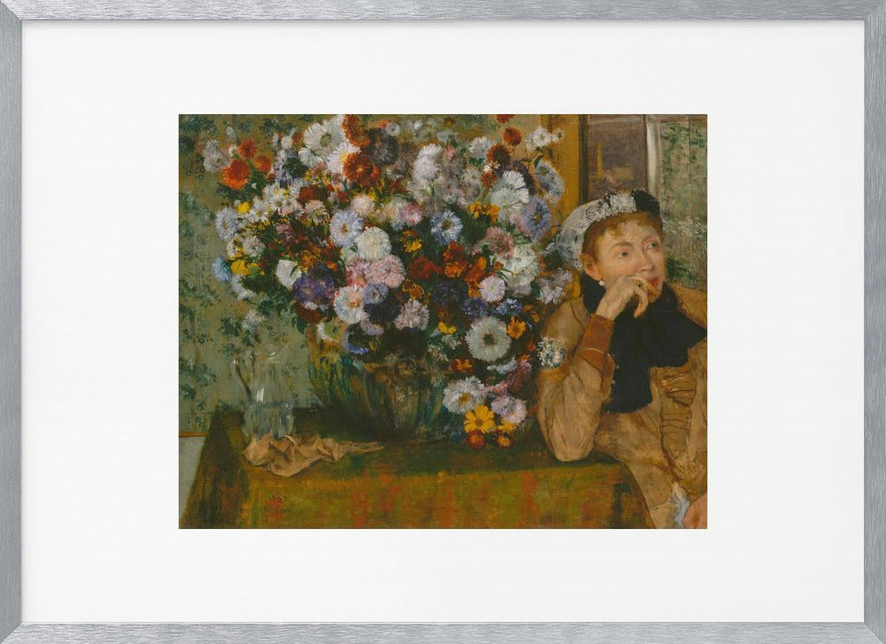 A Woman Seated Beside a Vase of Flowers No.2 - Poster / Art Print