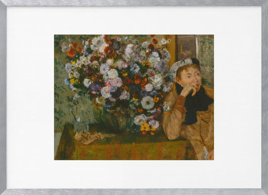 A Woman Seated Beside a Vase of Flowers No.2 - Poster / Art Print