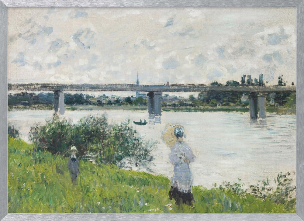 Claude Monet's the Promenade With the Railroad Bridge, Argenteuil (1874) - Poster / Art Print