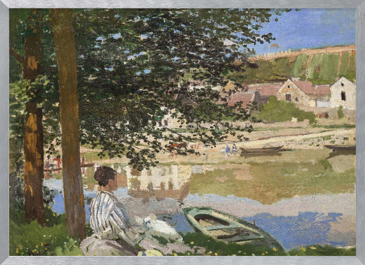 On the Bank of the Seine, Bennecourt (1868) By Claude Monet - Poster / Art Print