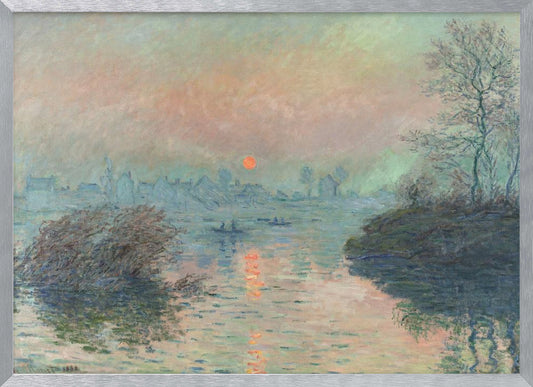 Sun Setting On the Seine At Lavacourt (1880) Claude Monet - Poster / Art Print
