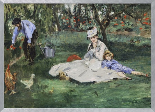 The Monet Family In Their Garden At Argenteuil (1874) - Poster / Art Print