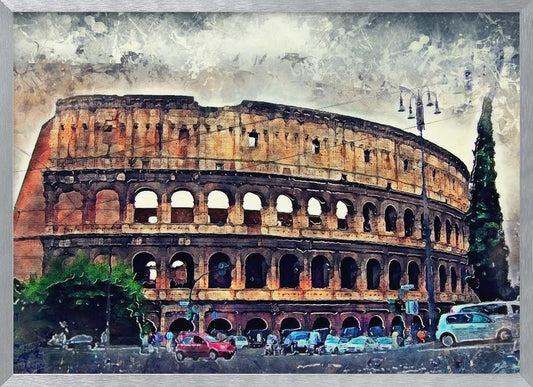 Rome Italy Colosseum Watercolor Art (2) - Poster / Art Print