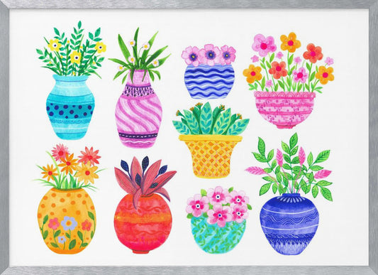 Pots and Flowers - Poster / Art Print