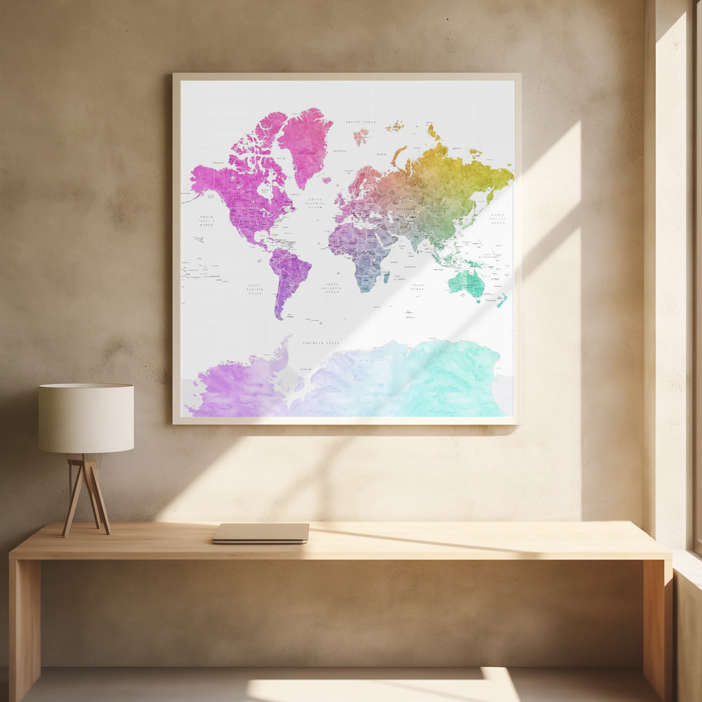 Leo världskarta - Poster / Art Print