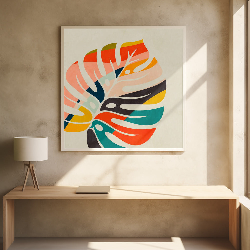 Monstera Leave colorful - Poster / Art Print