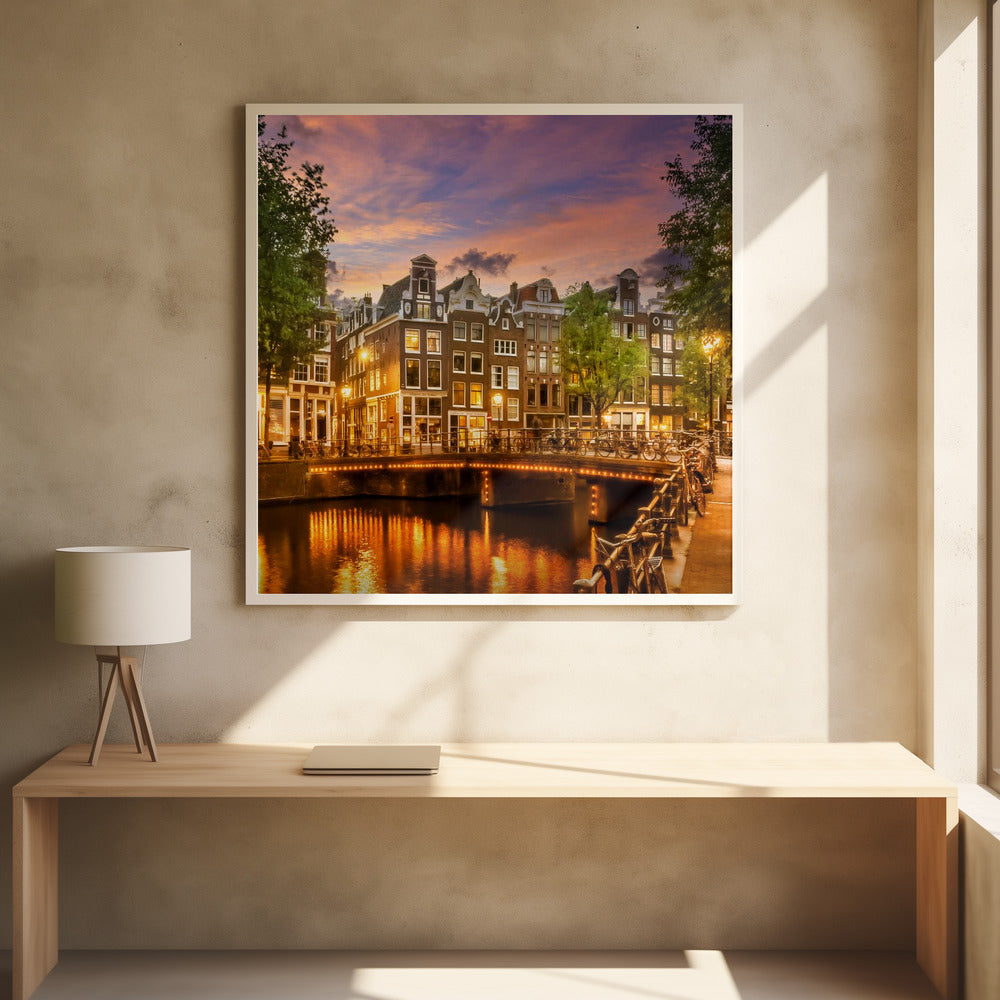 AMSTERDAM Idyllic impression from Singel - Poster / Art Print
