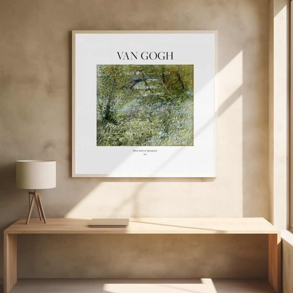 River Bank In Springtime (1887) Square - Poster / Art Print