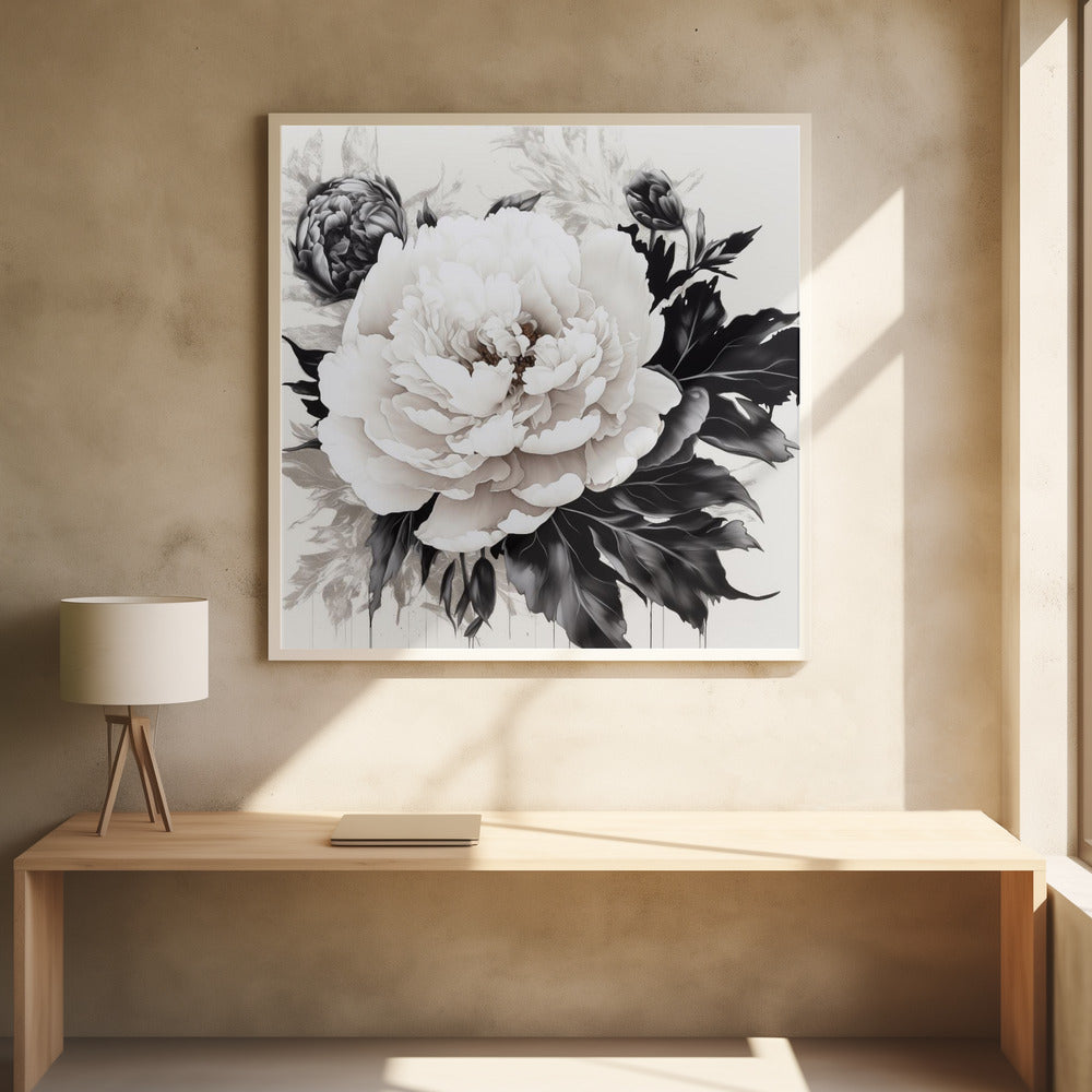 Peonies Sketch - Poster / Art Print
