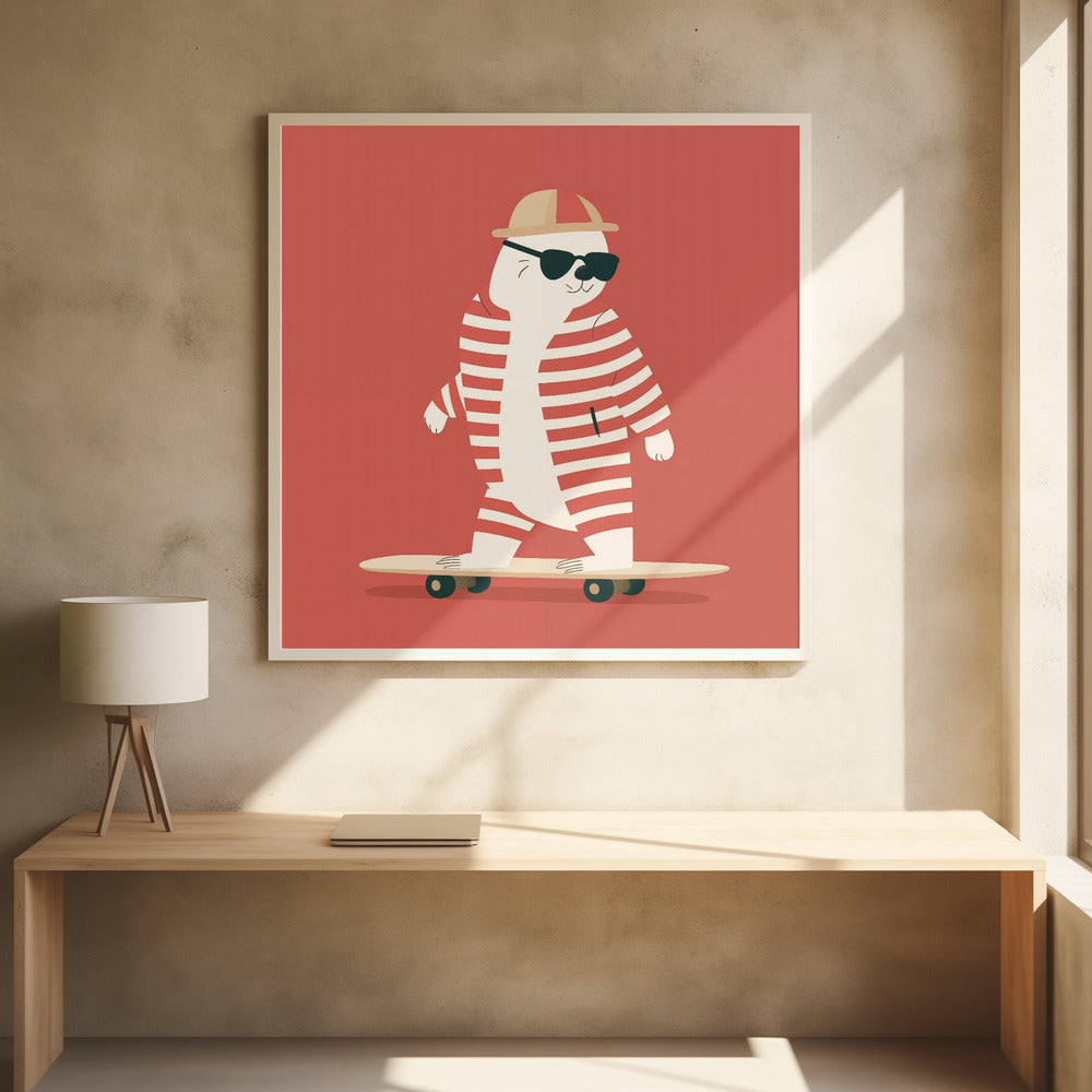 Skateboard Bear - Poster / Art Print