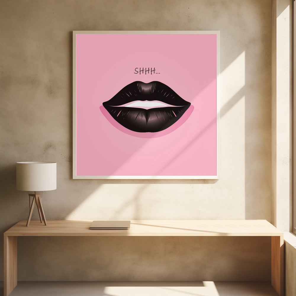 Lips In Black and Pink - Poster / Art Print