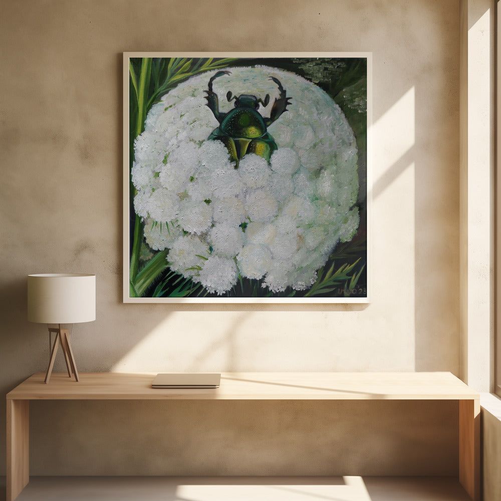 Rose Beetle and Wild Carrot - Poster / Art Print