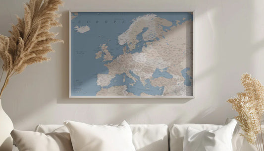 Posters med världskarta