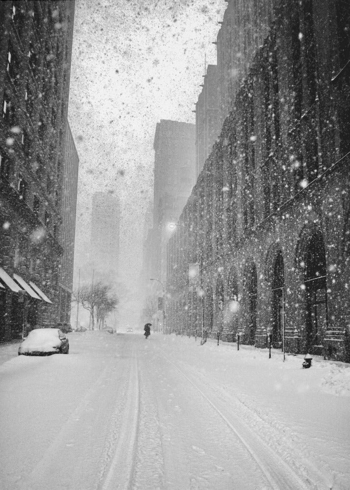 New York Walker in Blizzard - Poster / Art Print