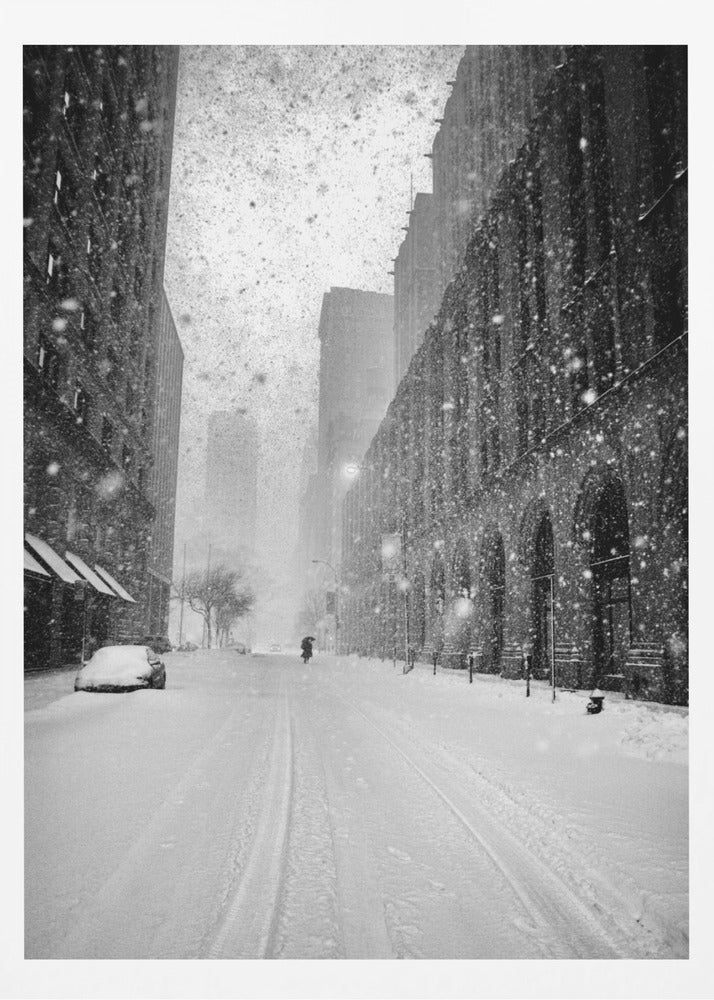 New York Walker in Blizzard - Poster / Art Print