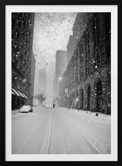 New York Walker in Blizzard - Poster / Art Print