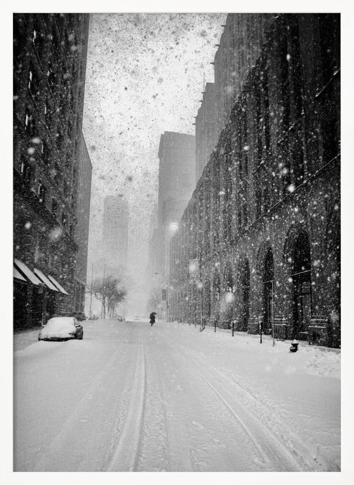 New York Walker in Blizzard - Poster / Art Print