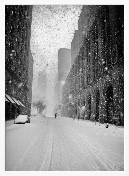 New York Walker in Blizzard - Poster / Art Print