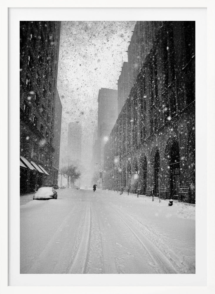 New York Walker in Blizzard - Poster / Art Print
