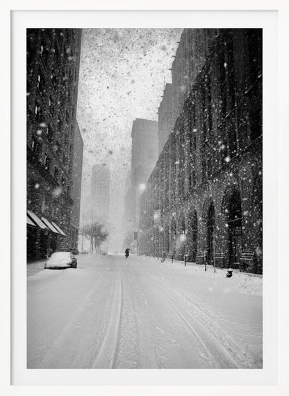New York Walker in Blizzard - Poster / Art Print